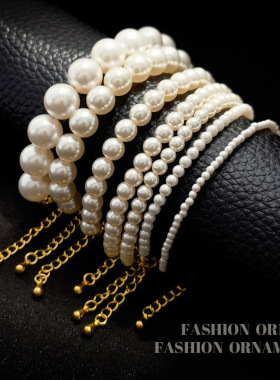 小香赫本风正圆珍珠手链