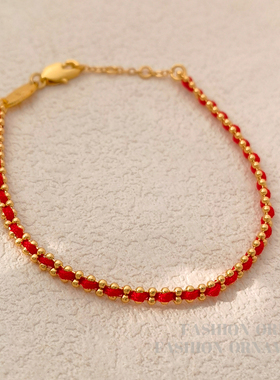 高级感复古红绳手链气质新款