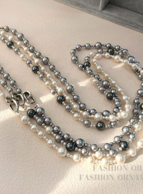 YGL欧美气质轻奢珍珠项链个性小众高级感叠戴设计毛衣颈链时尚女