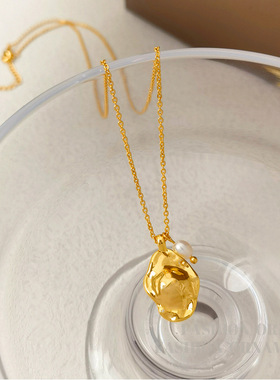 欧美不规则几何吊坠项链网红新