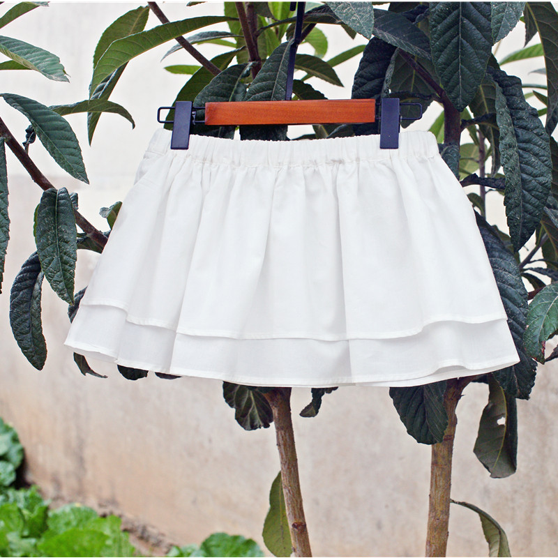 高腰双层蓬蓬荷叶边腰裙叠穿屁帘