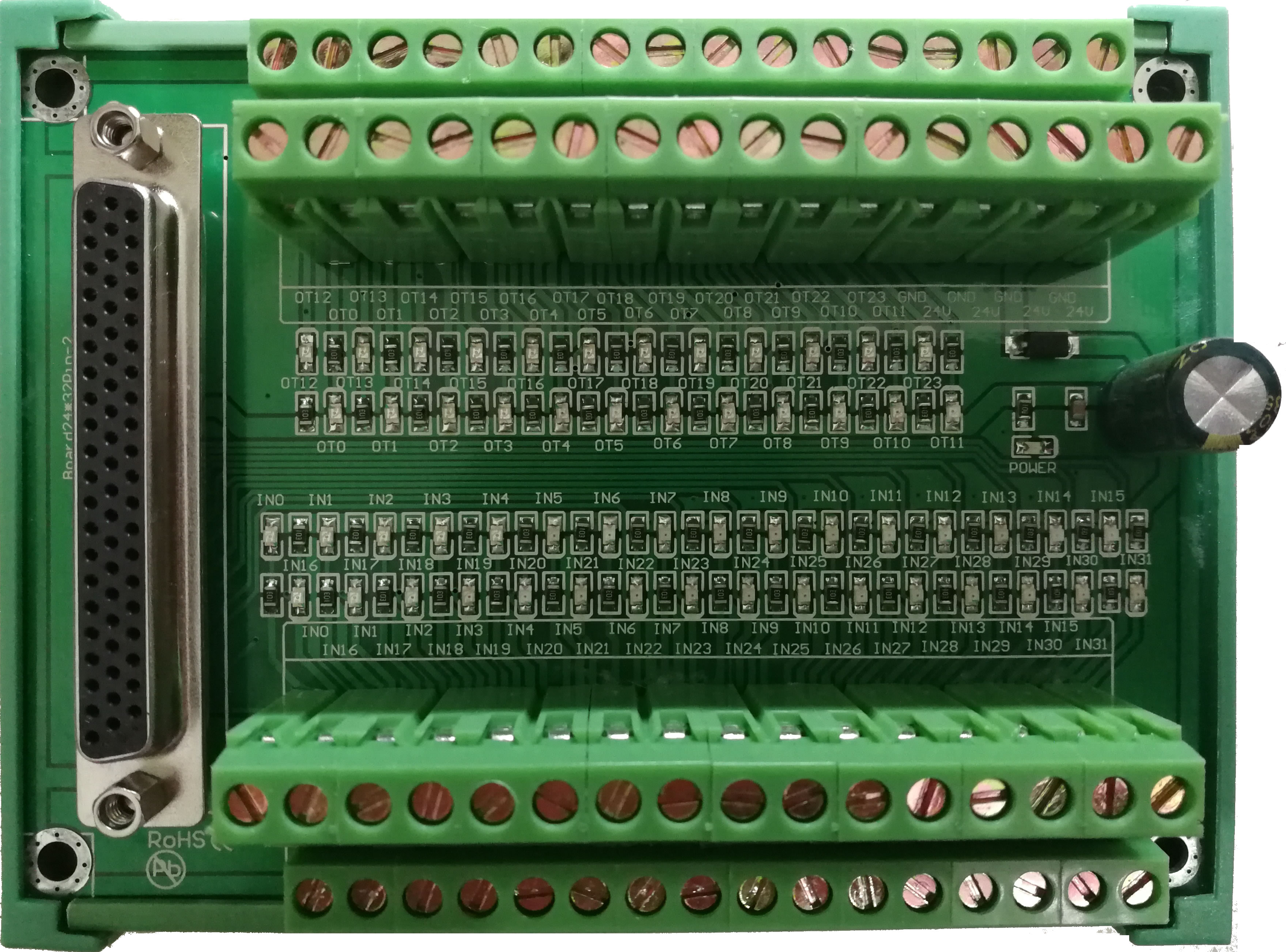 DB62转接板 LED 指示灯 台达轴卡型号68PIN DB62-M7 DR62 母头孔