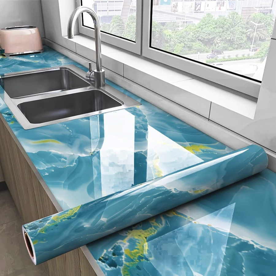 鎏金大理石纹贴纸防水防油厨房橱柜翻新自粘墙纸餐厅饭店围墙墙纸