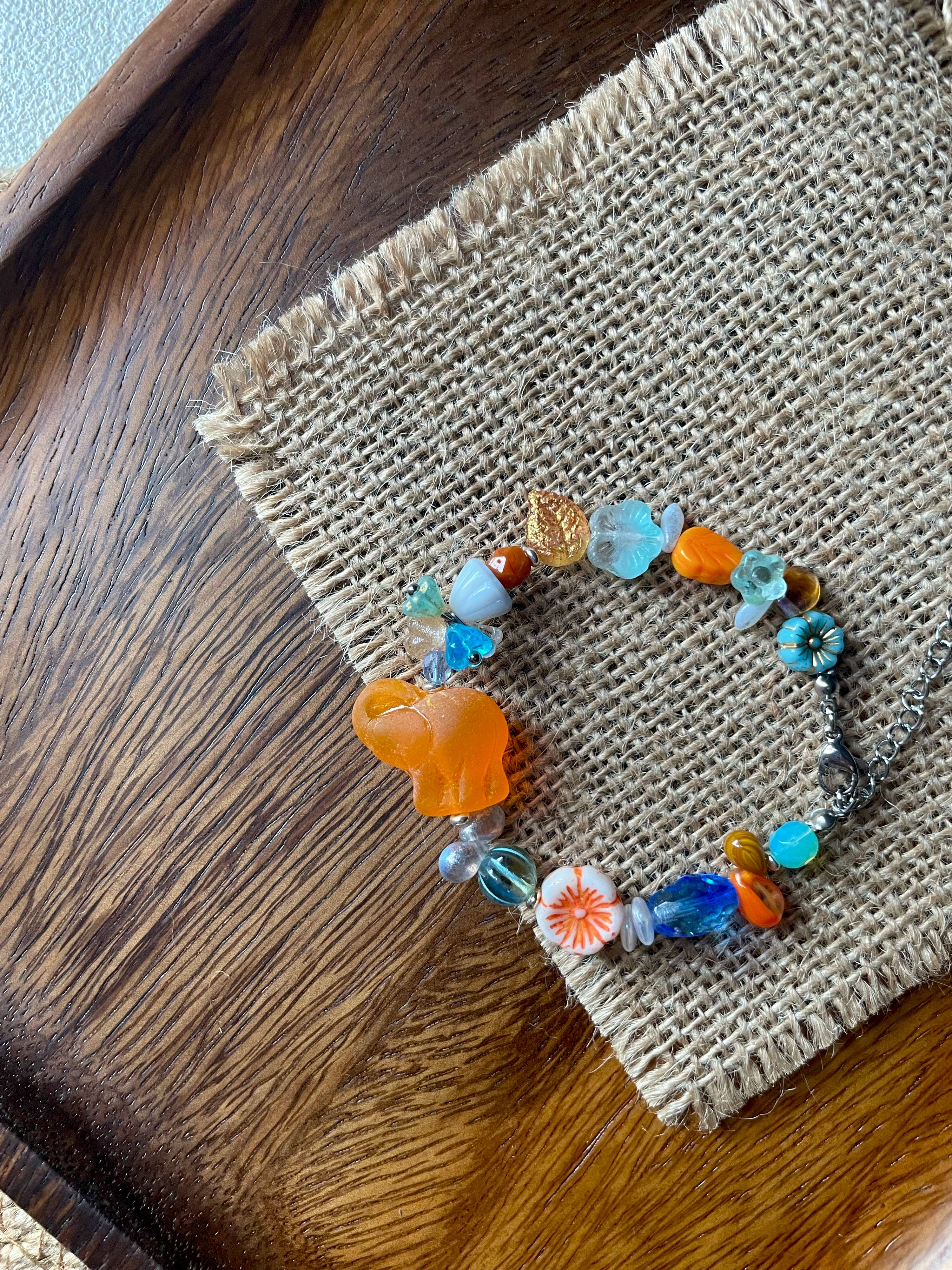 小众原创橘色系手链万物有灵