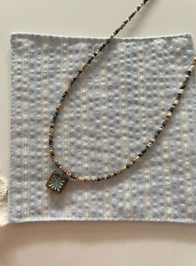 暖意 简约风项链 原创设计捷克琉璃项链一只童手作