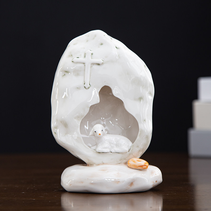 苦像礼品天主堂圣物饰品摆件陶瓷礼物瓷器善牧羊人雕像教堂纪念品