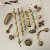 把手 橱柜衣柜抽屉黄古铜单孔仿古铜法式 复古法式 柜门拉手新中式