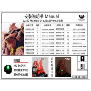 金属补品 MG 卡沙模型专用 卡版沙扎比金属改件套装 送Led灯