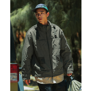 工装 机能风宽松休闲多口袋拉链立领冲锋衣外套夹克 22F HOVERAT