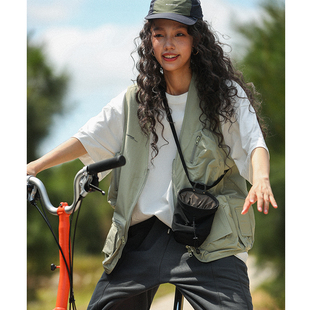 机能风多口袋V领钓鱼马甲男女宽松外搭工装 风坎肩 22F HOVERAT