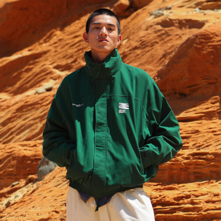 日系纯色刺绣宽松vibe风冲锋衣可隐藏连帽休闲夹克 HOVERAT 22F