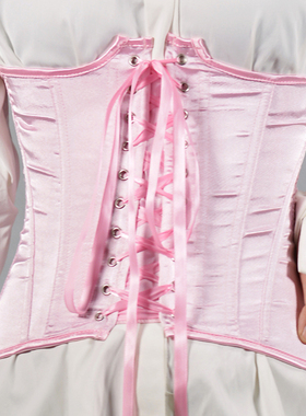 色丁修身绑带式腰封系带束腰拉链收腹时尚Underbust Corset