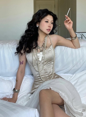 简约法式复古性感收腰塑身肤色缎面鱼骨胸衣露背抹胸上衣corset