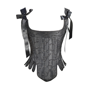 法式简约黑色刺绣收腹收腰鱼骨胸衣骨衣外穿内搭配拯救裙子束腰