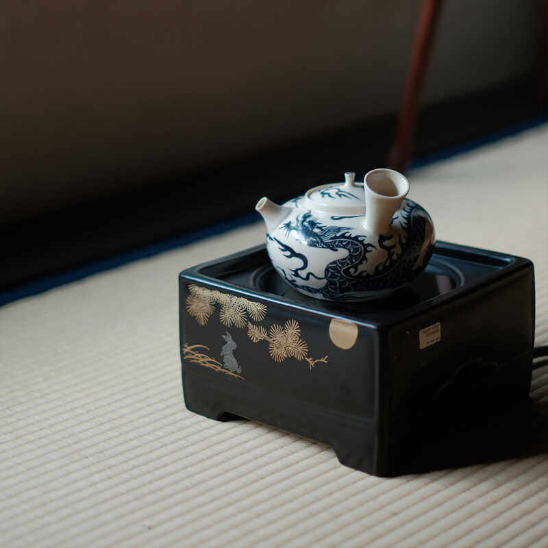 梵山堂苏打釉春和龙纹侧把煮茶壶景德镇手绘陶瓷茶具电陶炉煮水壶