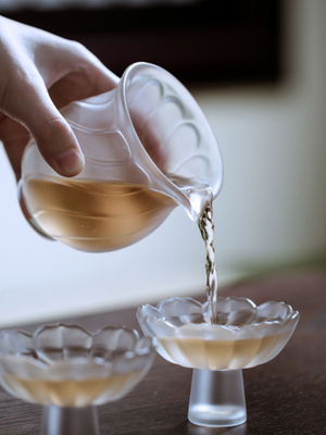 心缘堂花笺琉璃琉璃公道杯功夫茶具茶道配件分茶器方口透明匀杯