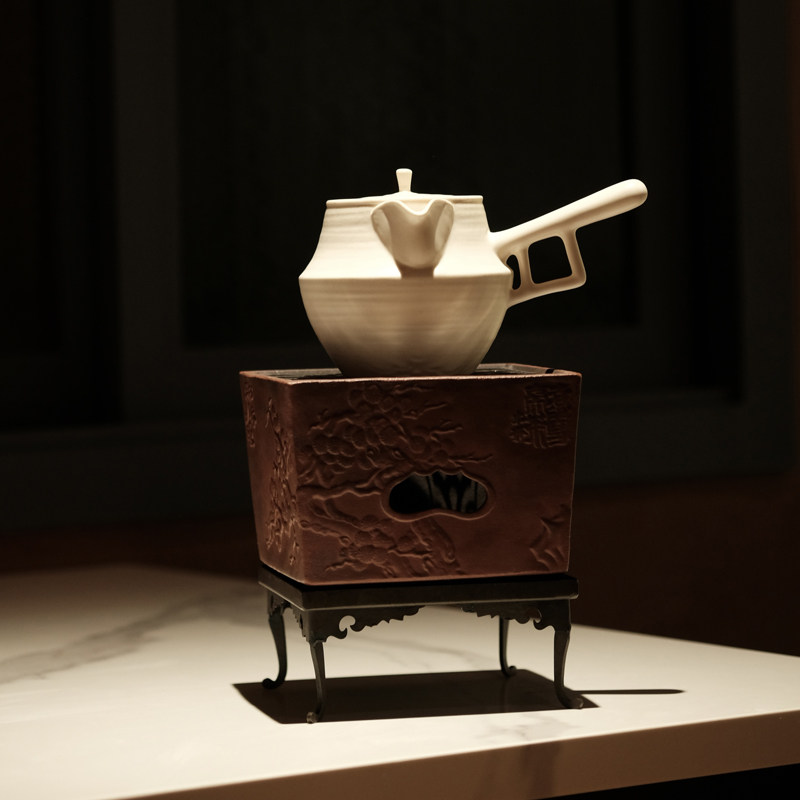 半斋小白侧把煮茶壶景德镇陶瓷功夫茶具陶罐可明火电陶炉烧水壶