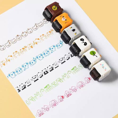 新品卡通创意彩色滚轮印