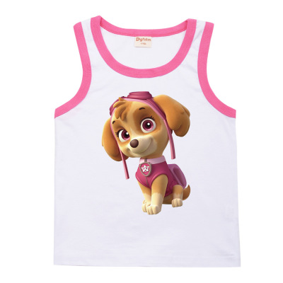 汪汪队天天女童纯棉背心T恤