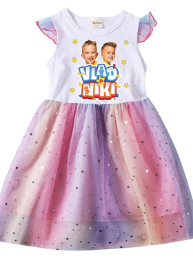 Vlad and Niki小飞袖连衣裙蓬蓬裙弗拉德和尼基背心裙纯棉薄 2022