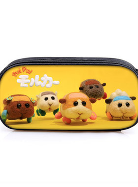 PUIPUI天竺鼠车车儿童文具盒单层笔袋竖款方形涤纶铅笔盒2022日系