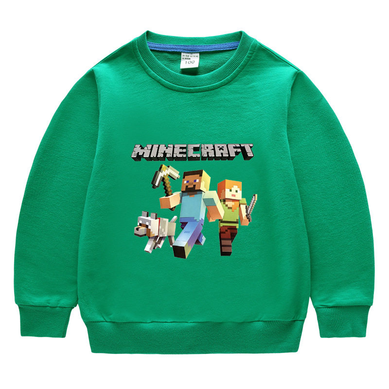Minecraft我的世界秋冬男童上衣毛圈卫衣纯棉圆领2022 中小童长袖