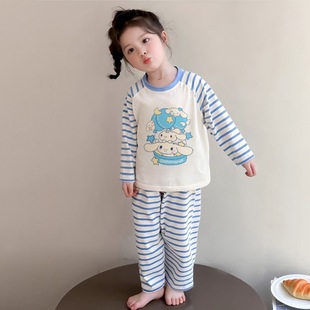 cinnamoroll玉桂狗长袖长裤睡衣女童 2025卡通春秋空调家居服薄款