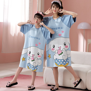 cinnamoroll玉桂狗女童大童睡裙卡通大耳狗睡衣 家居服亲子装2023