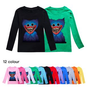 2022波比游戏春秋儿童长袖T恤poppy playtime 圆领纯棉上衣打底衫