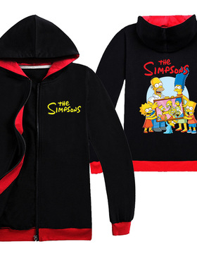 辛普森一家秋款儿童外套Simpsons夹克拉链衣服2022中大童休闲上衣