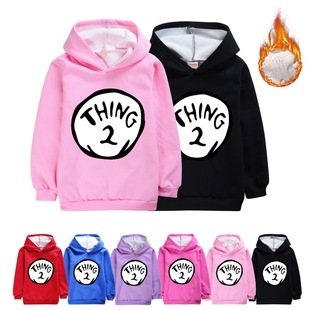 戴高帽的猫THING-2 双层加厚不倒绒连帽卫衣抓绒帽衫秋冬男女童装