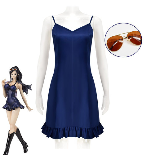 海贼王妮可罗宾cos服吊带裙