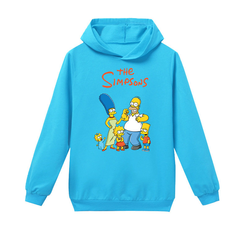 辛普森一家秋季卫衣儿童套头衫The Simpsons长袖连帽休闲2022卡通