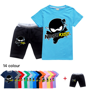 2022忍者小子儿童T恤套装Ninja kidz 纯棉短袖裤子五分裤夏季印花