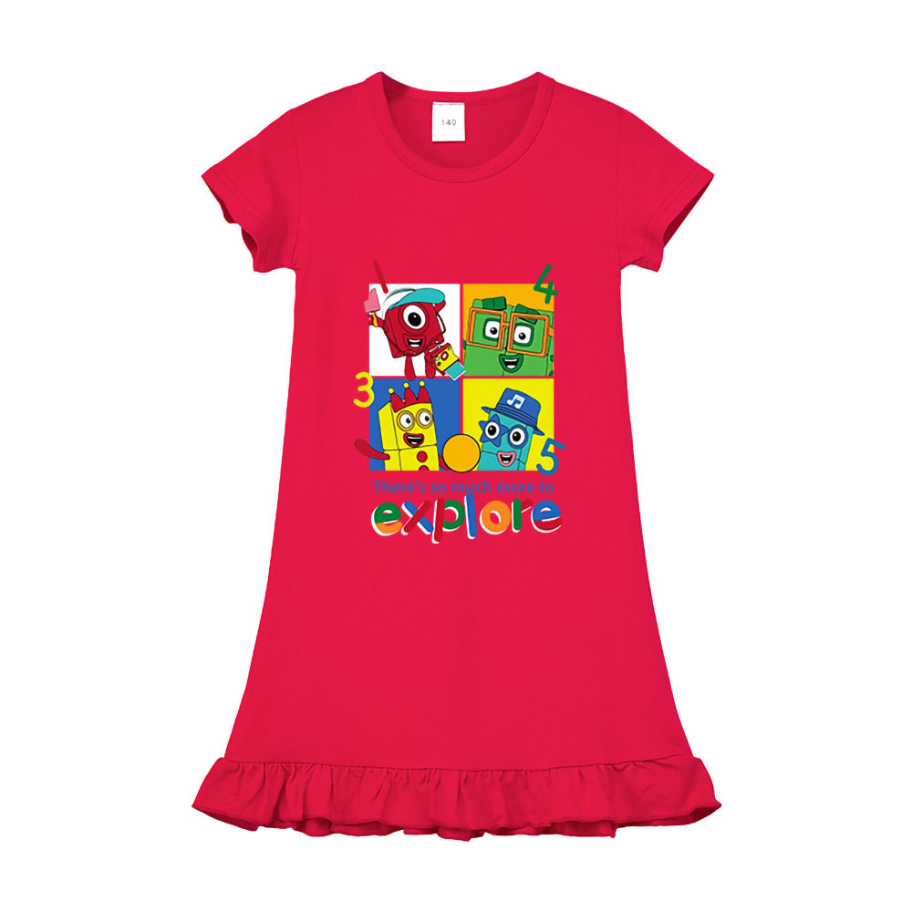 2022数字积木女童公主裙NumberBlocks动画连衣裙甜美夏季短袖裙子,童装/婴儿装/亲子装,连衣裙,淘宝优惠券,粉丝福利购,淘宝优惠卷