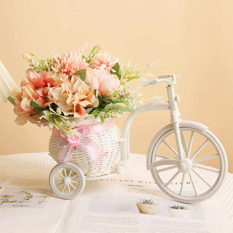 创意自行车花篮摆件家居客厅装饰品房间卧室桌面小清新干花束插花,家居饰品,仿真花/假花,淘宝优惠券,粉丝福利购,淘宝优惠卷
