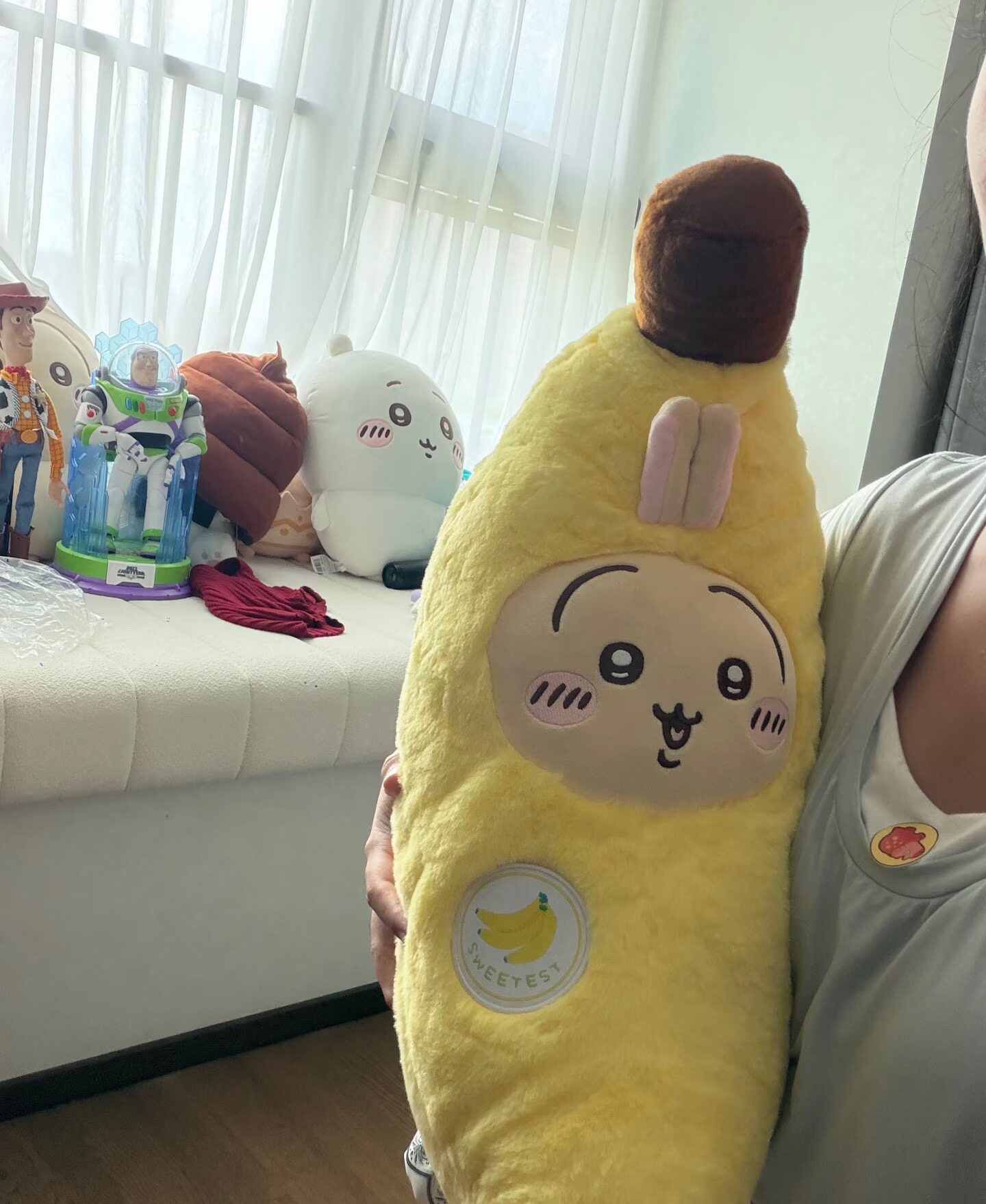 水果系列乌萨奇香蕉抱枕毛绒娃娃桌面摆件床上抱枕送女生生日礼物