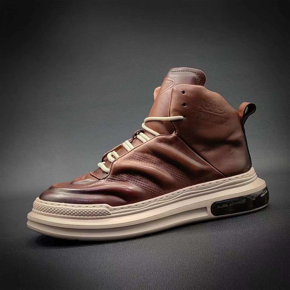 欧洲站潮牌擦色时尚休闲皮鞋男鞋款百搭轻便板鞋气垫底增高潮鞋,流行男鞋,时尚休闲鞋,淘宝优惠券,粉丝福利购,淘宝优惠卷