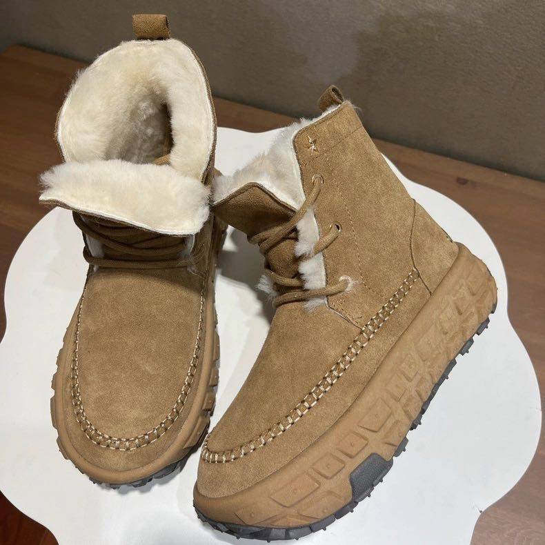 冬季棉鞋皮毛一体雪地靴加绒加绒短筒男鞋大棉靴防水厚底内增高鞋,流行男鞋,时尚休闲鞋,淘宝优惠券,粉丝福利购,淘宝优惠卷