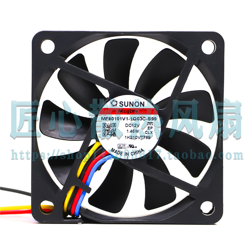 SUNON MF60101V1-1Q03C-S99 12V 1.46W 6010 6厘米机箱PWM风扇
