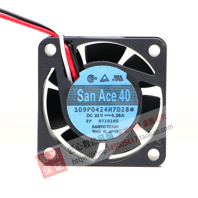 原装正品三洋 109P0424H7D28 SanAce40 24V 0.08A 4015变频器风扇