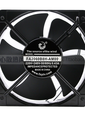 FA2060B8H-AM00 220-240V 0.43A 20CM 20060 轴流风机 散热风扇