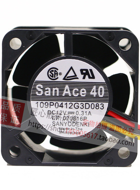 正品SANYO 109P0412G3D083 4028 12V 0.31A 散热风扇 4CM三线机箱