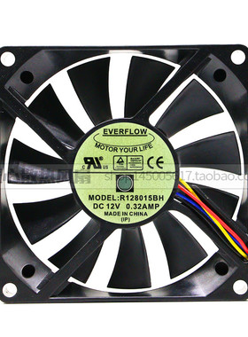 EVERFLOW R128015BH DC 12V 0.32AMP 80*80*15 机箱温控散热风扇