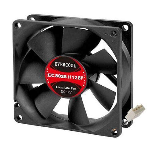 EVERCOOL EC8025H12BP DC 12V 80*80*25mm 8厘米机箱PWM散热风扇