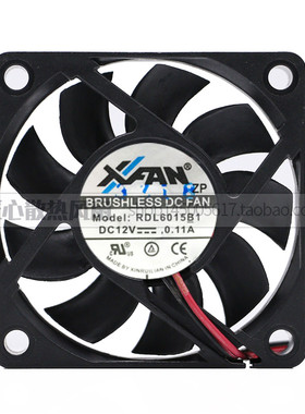 原装XFAN/欣瑞联 RDL6015S1 6015 12V 0.11A 2线 静音散热风扇6CM