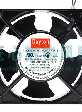 全新原装正品Dayton 4WT33 230V 0.11A 12CM 12038 静音散热风扇