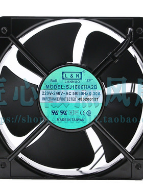 台湾L&N SJ1806HA2B AC 220V-240V 0.30A 180x180x60mm散热风扇