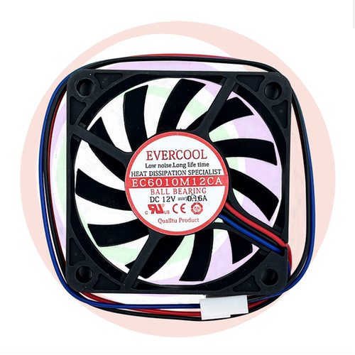 Evercool 60x60x10mm 12V DC Medium Speed 3pin Fan EC6010M12CA