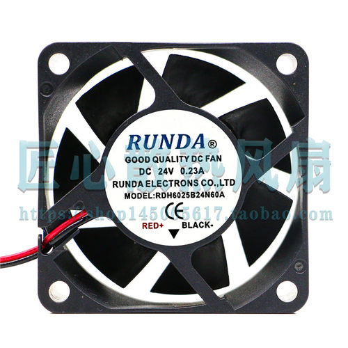 原装 RUNDA RDH6025B24N60A DC 24V 0.23A 变频器散热风扇 6CM